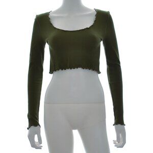 NWT Forever 21 - M - Olive Long Sleeve Crop Top